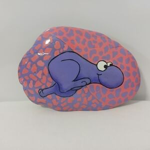Hand-Painted Acrylic Rock-Purple and Pink Nerd Candy Character (Super Cute!!)